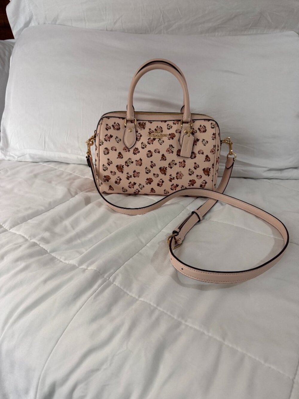 Coach Rowan Satchel Bag with Floral Print